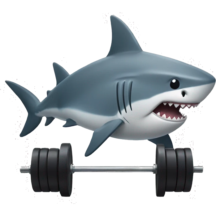 Shark lifting weights  emoji