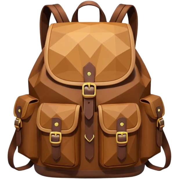 backpack brown emoji low poly  emoji