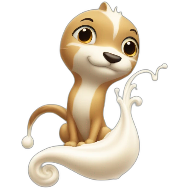 long tailed while milk drop emoji