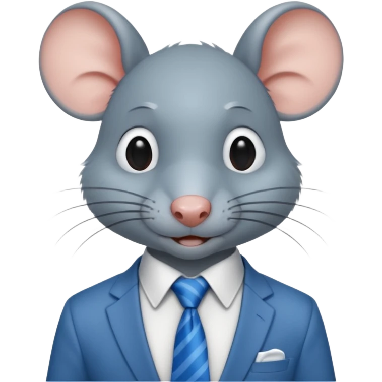rat with shirt and blue tie emoji