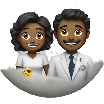 happy couple on the moon emoji
