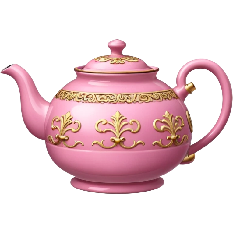 Pink steaming and boiling  tea pot with smoke emoji