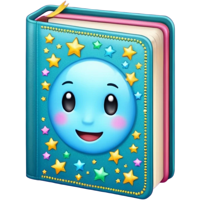 cute book with sparkles emoji
