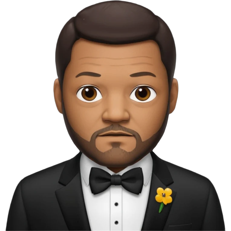 Laurence Fishburne with dark brown hair and short beard, black suit with bow tie emoji