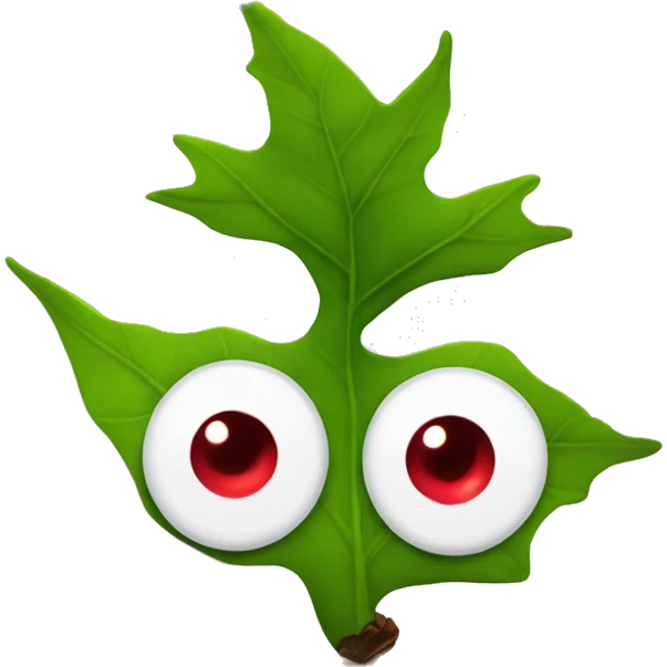 talking leaf with red eyes emoji