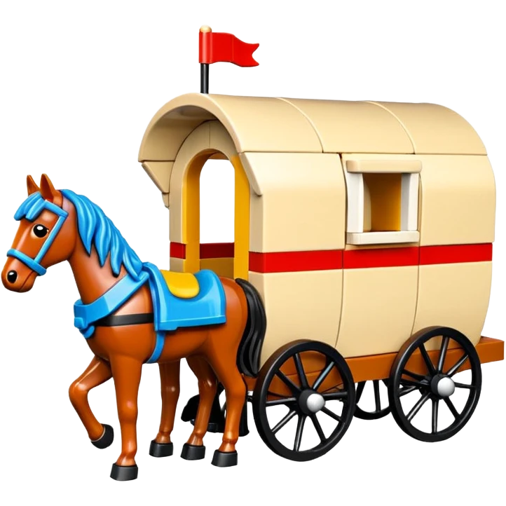 Lego horse drawn caravan  emoji