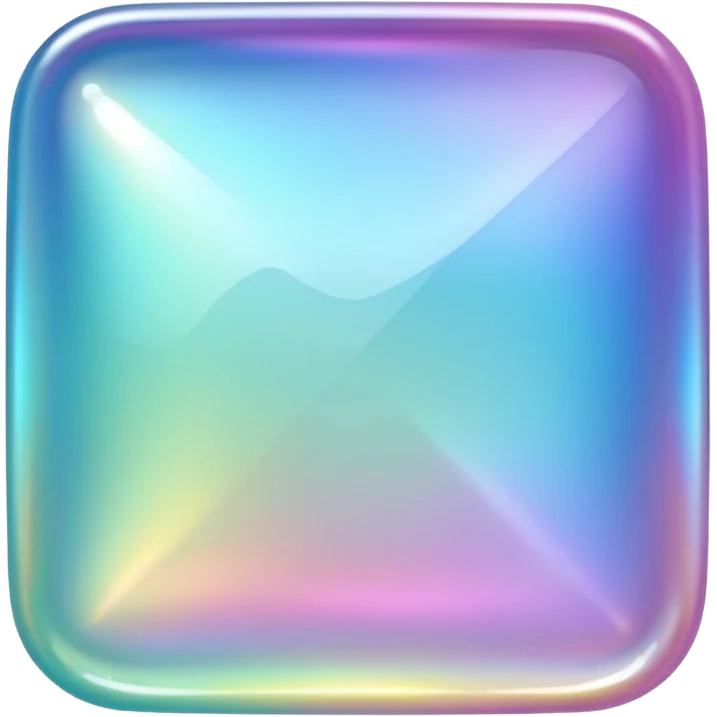 Sparkly glossy Pastel iridescent glass square emoji