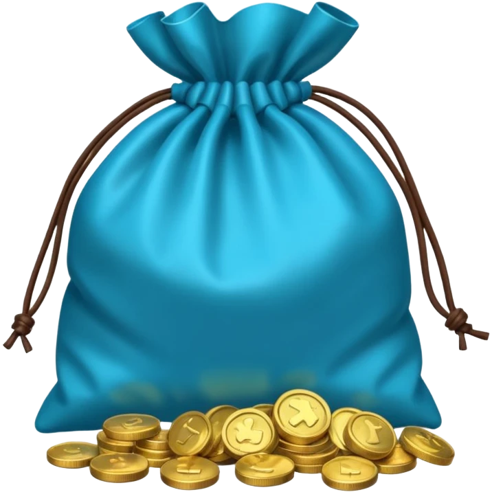 bag of blue coins emoji
