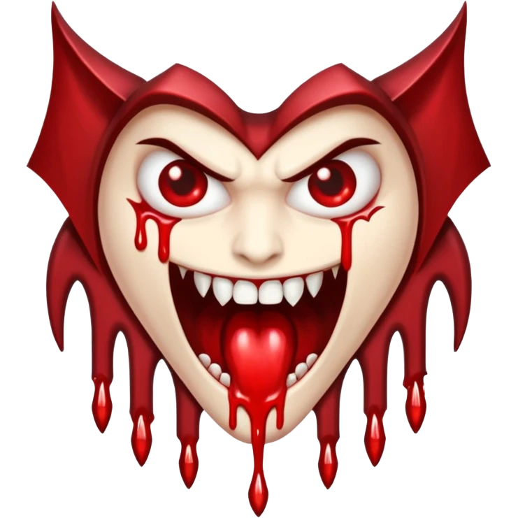 Vampire fangs dripping blood emoji