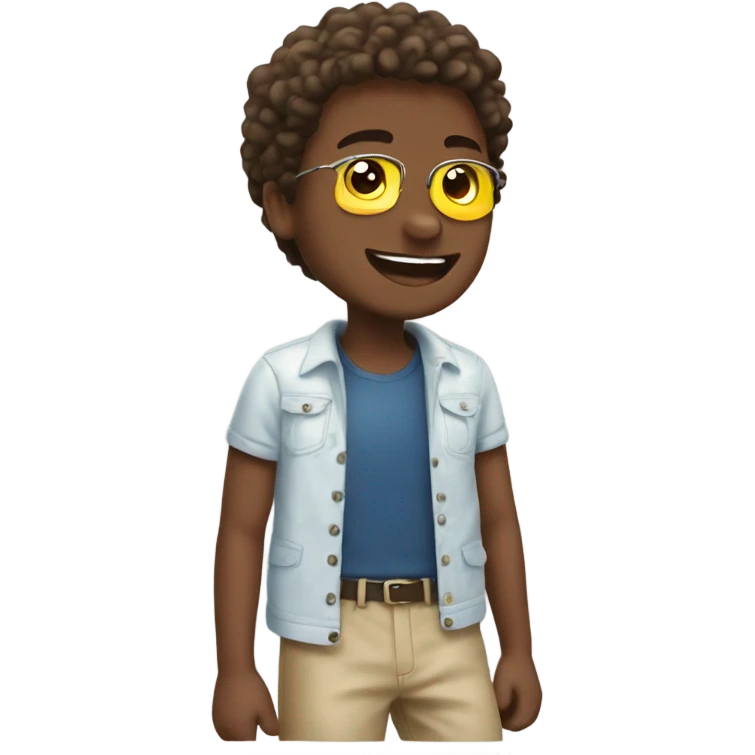 boys enjoying sunny day emoji