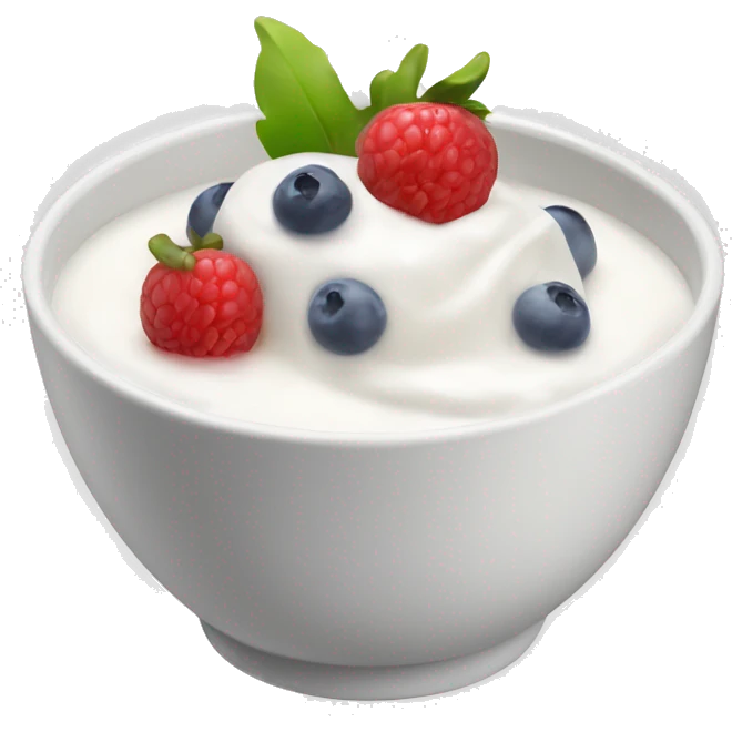 bowl of yogurt with fruit on top emoji