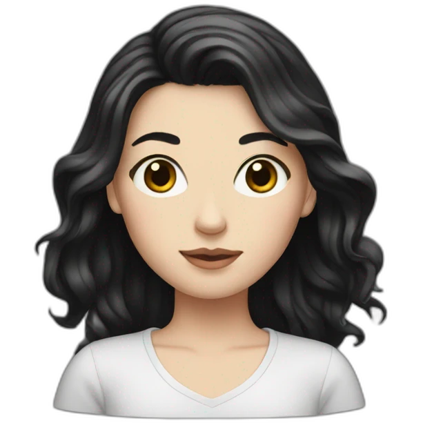 white girl with black hair emoji