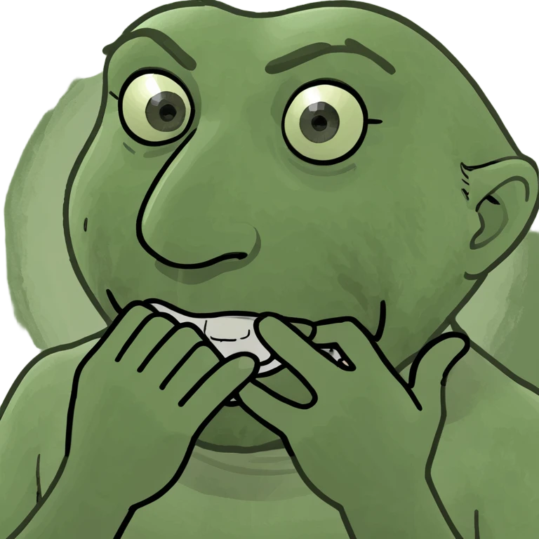 Man covering mouth with hand emoji