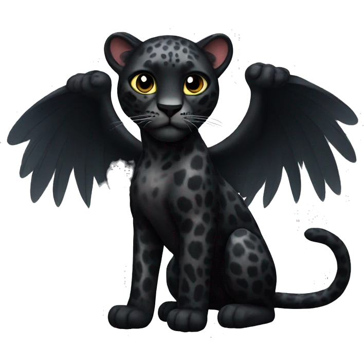 black leopard with wings emoji