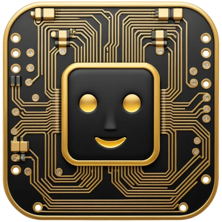 I want a black and gold pcb emoji, representing a circuit board emoji