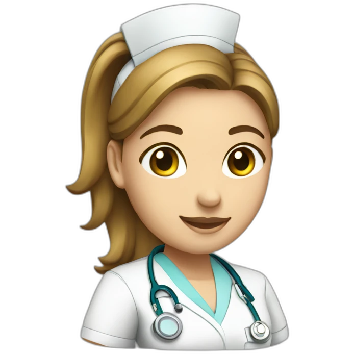 woman nurse ponytail scrubs emoji