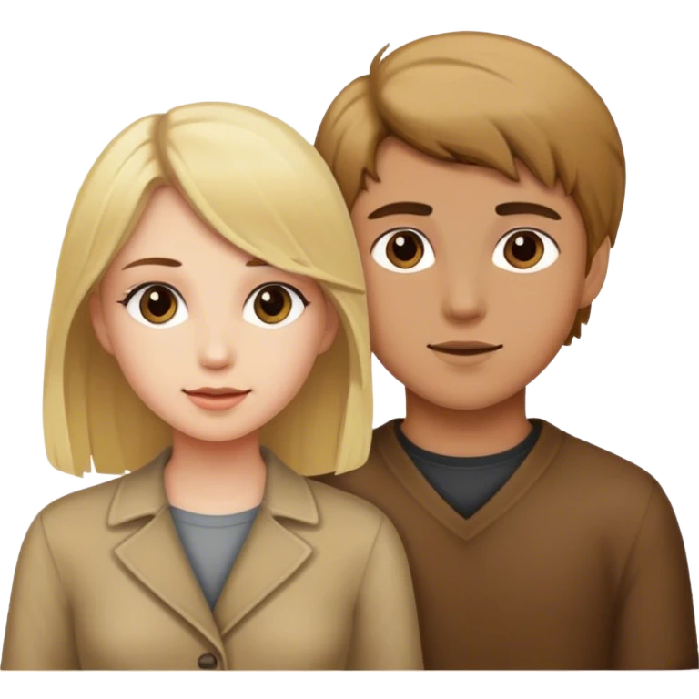 Blonde girl with brown haired boy emoji
