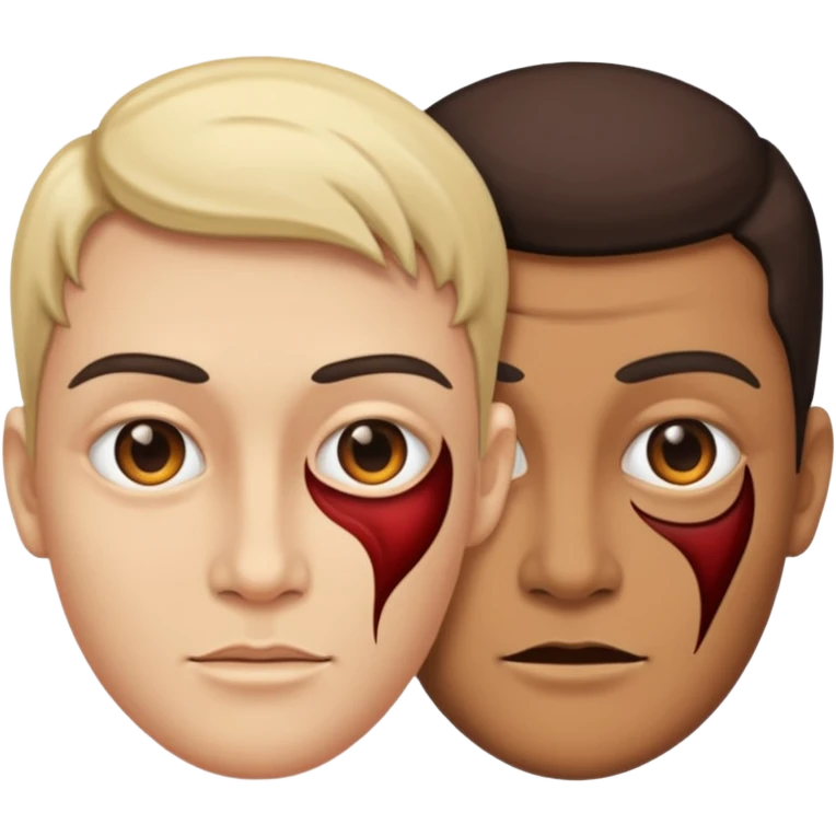 duas caras em um mesmo corpo uma boa e uma má emoji