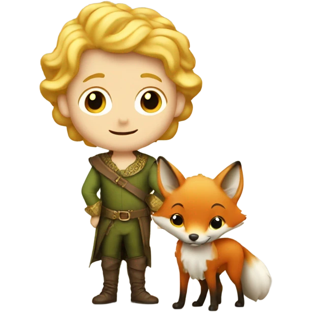 The golden-haired Little Prince and the Fox from Shakespeare. emoji