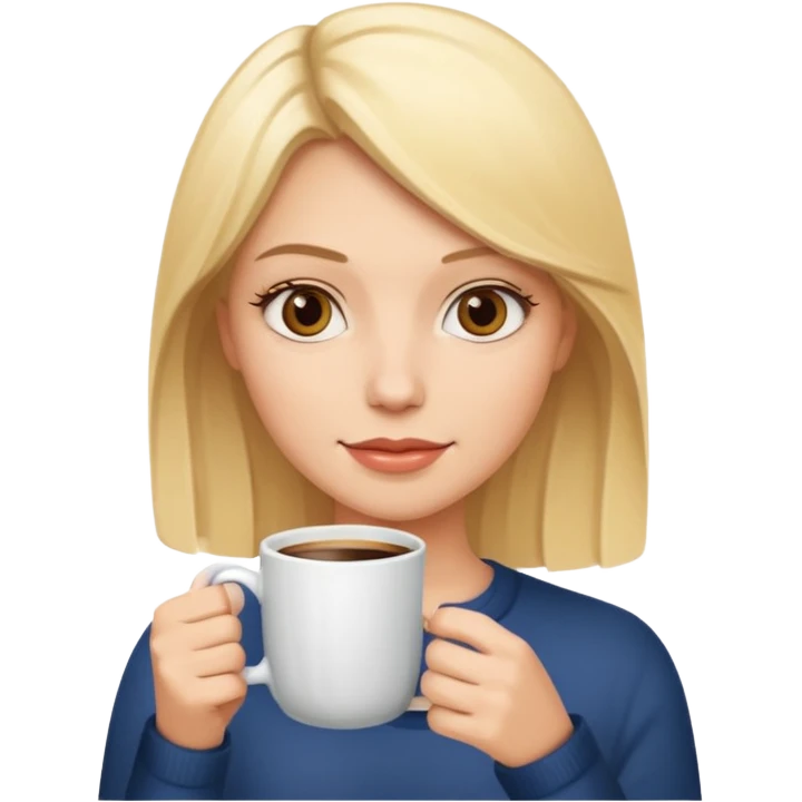 Blonde with hot coffee emoji