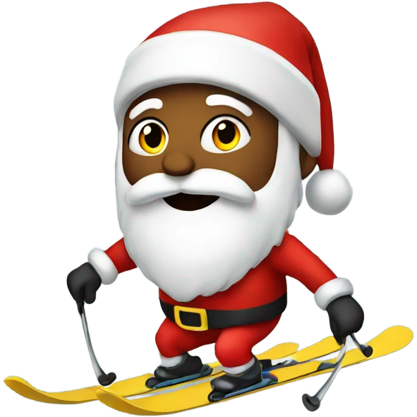Santa Skiing  emoji