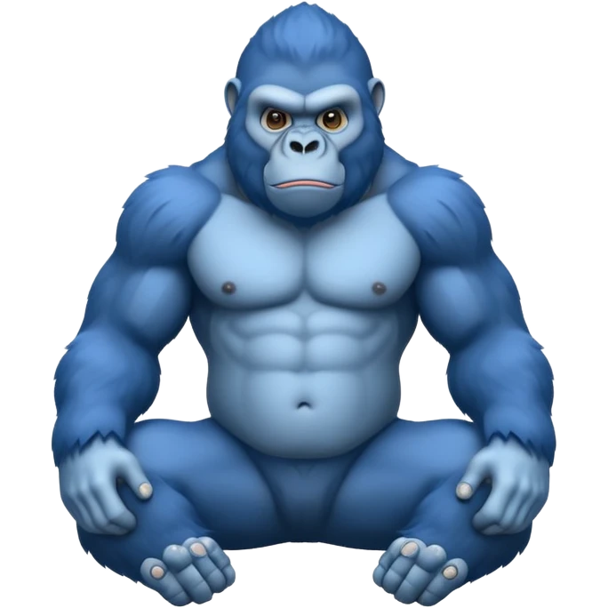 A blue gorilla with no legs emoji