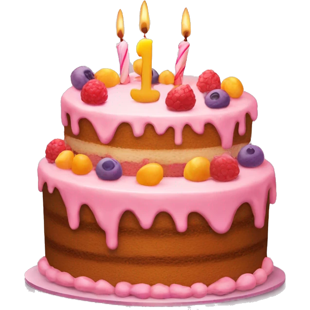 A birthday day cake written on it the word TADON emoji