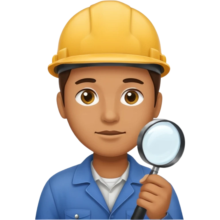 worker with magnifying glass emoji