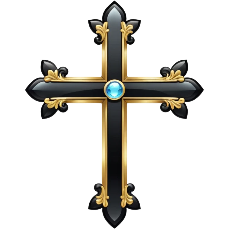 only Glitter black cross emoji