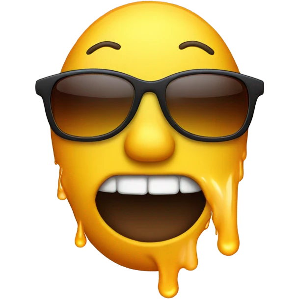 Melting face with sunglasses emoji