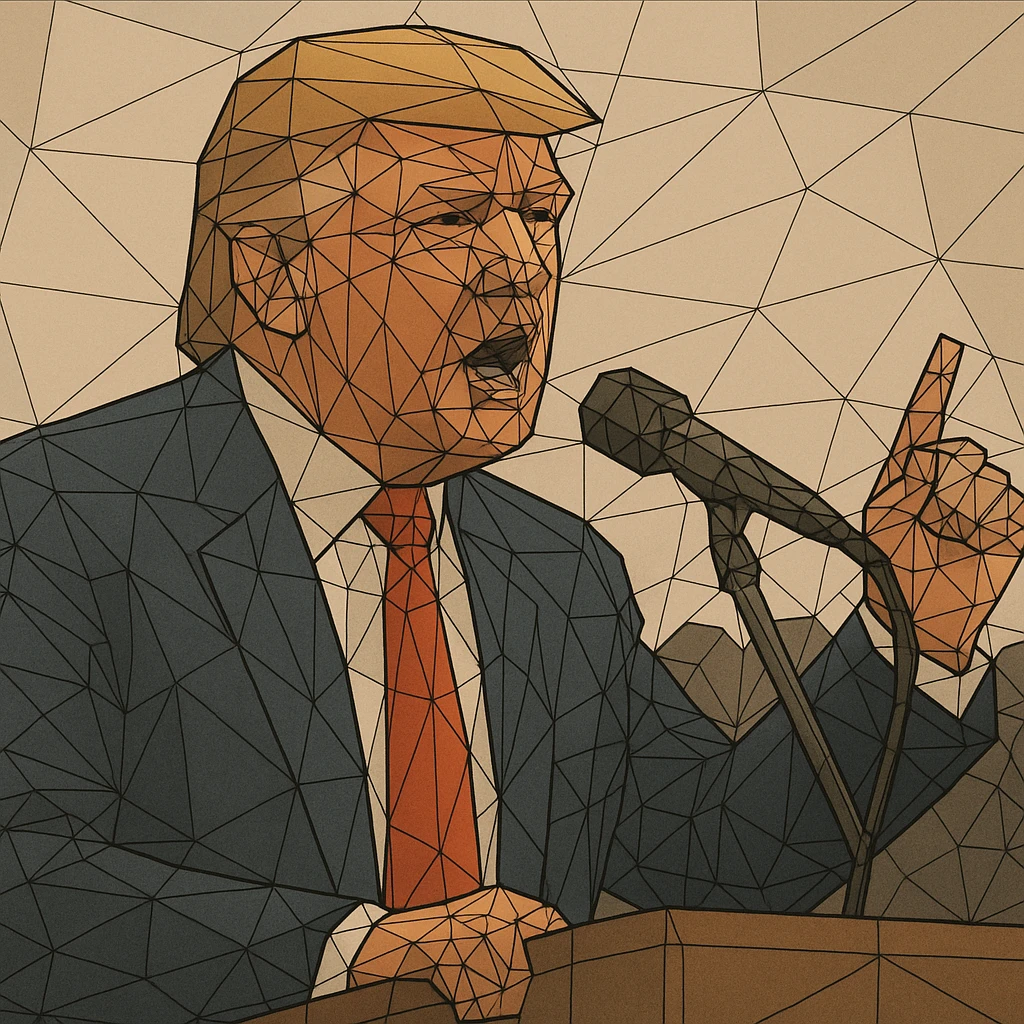 Donald Trump speaking at a rally emoji