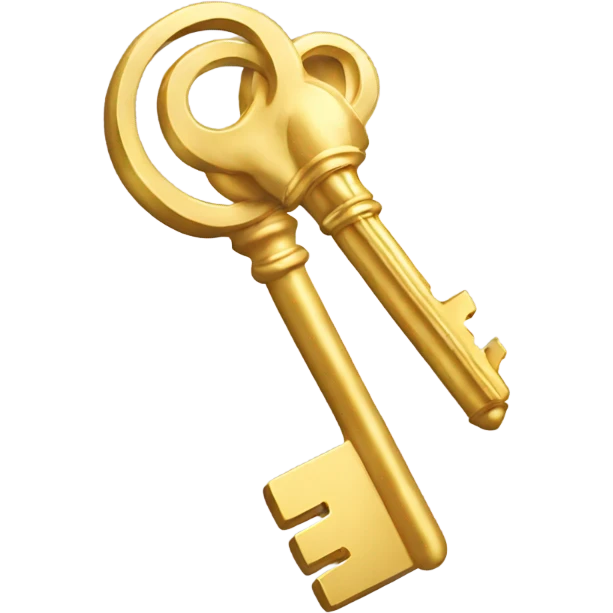 Hand holding golden elegant key emoji