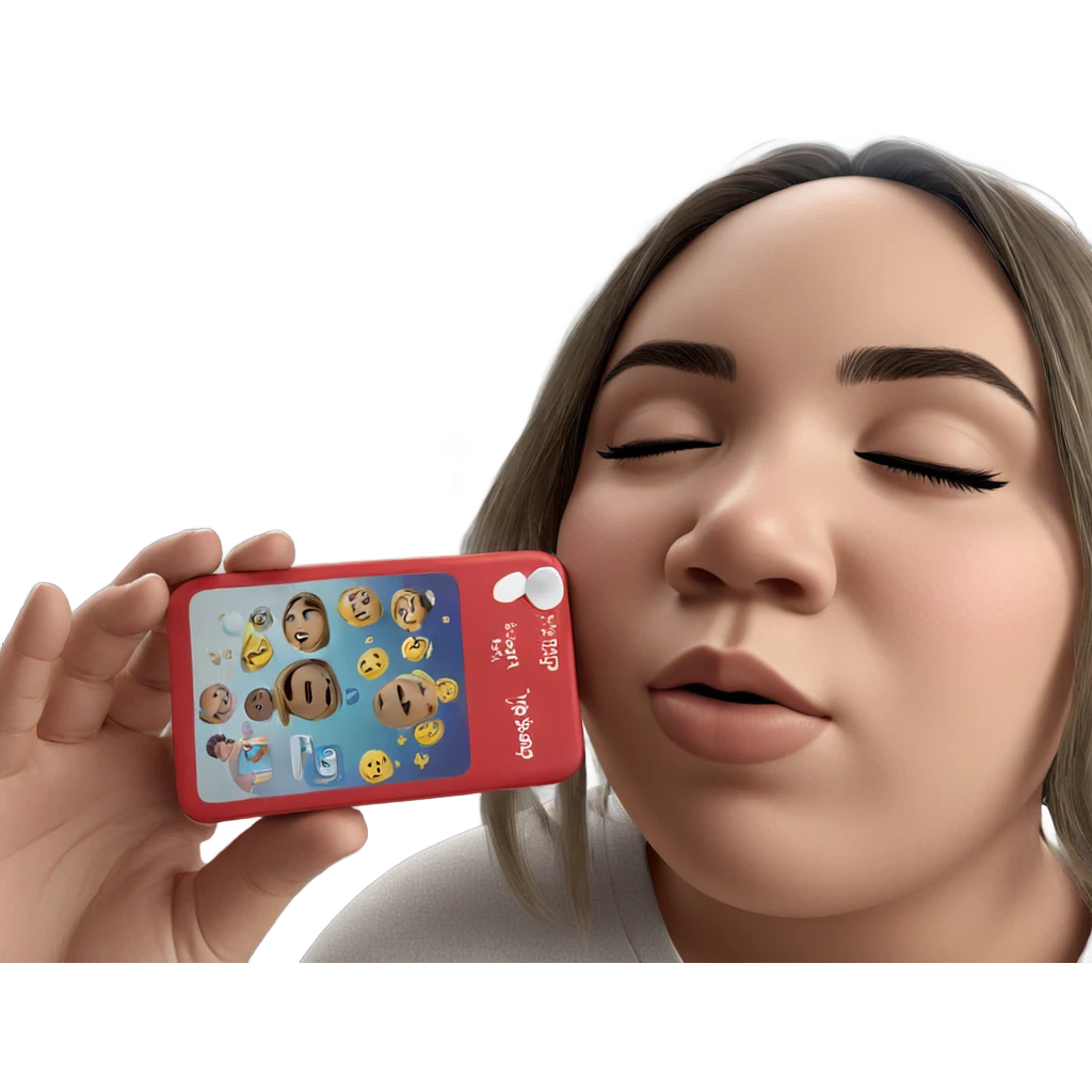 dreamy girl with closed eyes emoji