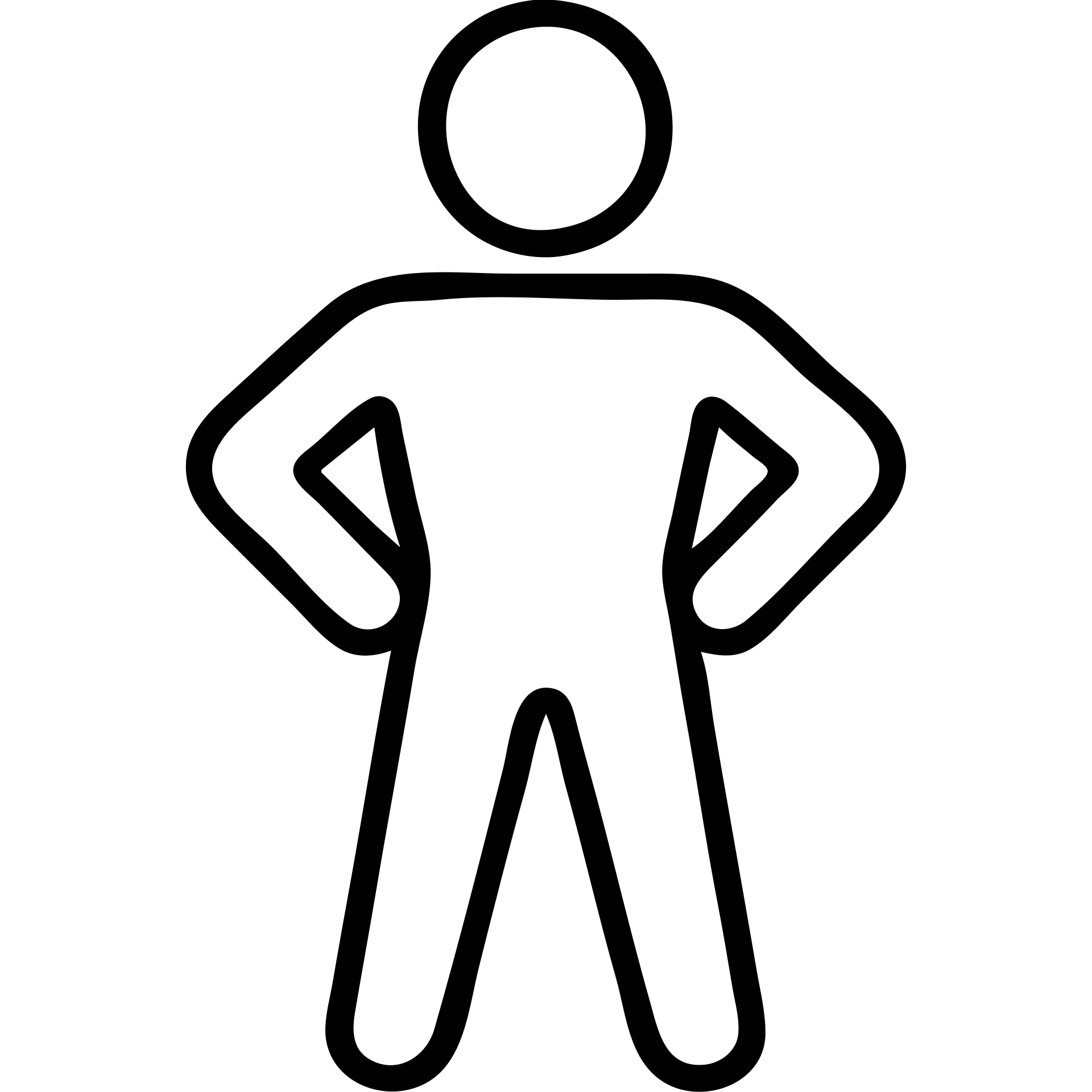stylized icon of a person with chest out, proud posture, minimal details emoji
