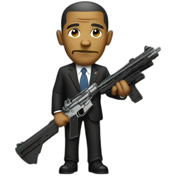 obama with a gun emoji