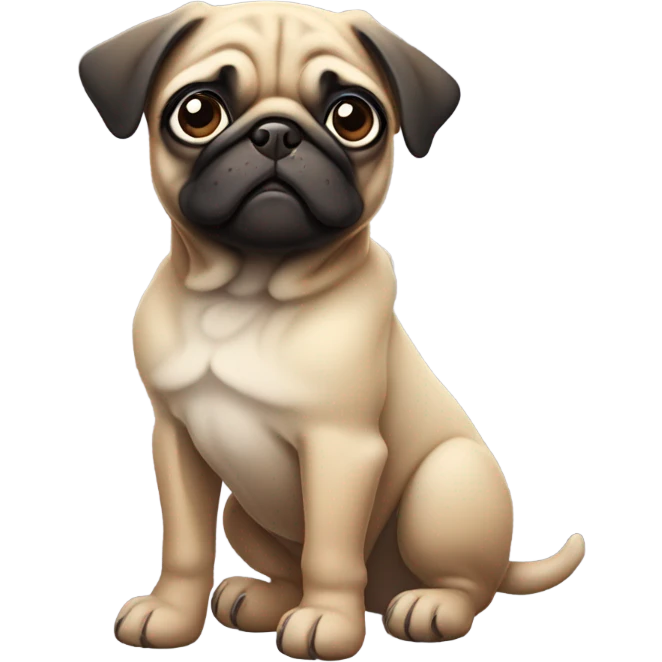 Ugly pug puppy emoji