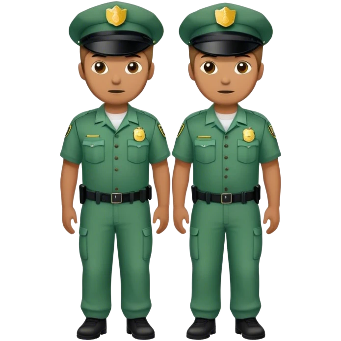 Chill guy in correctional officer green uniform. Full body emoji