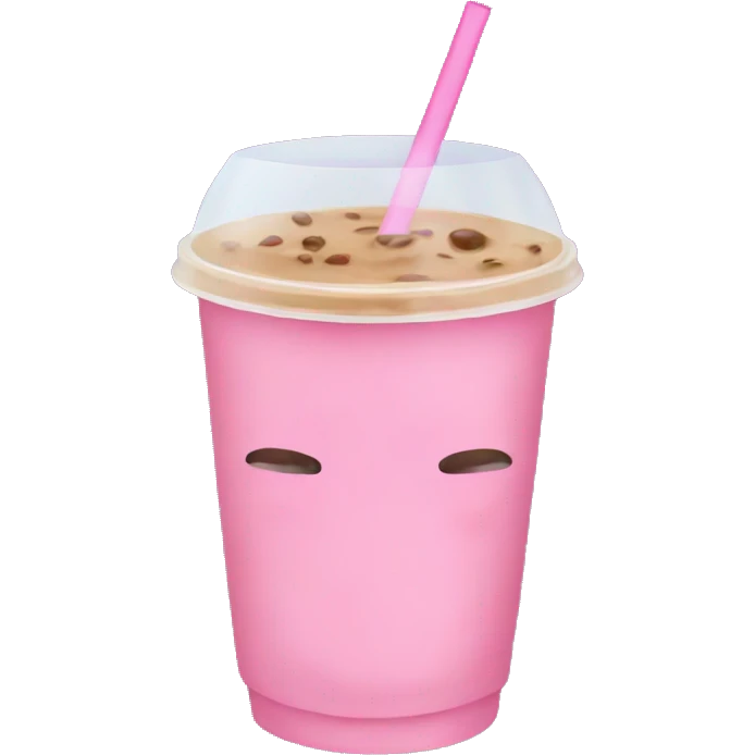 Pink bow iced coffee emoji