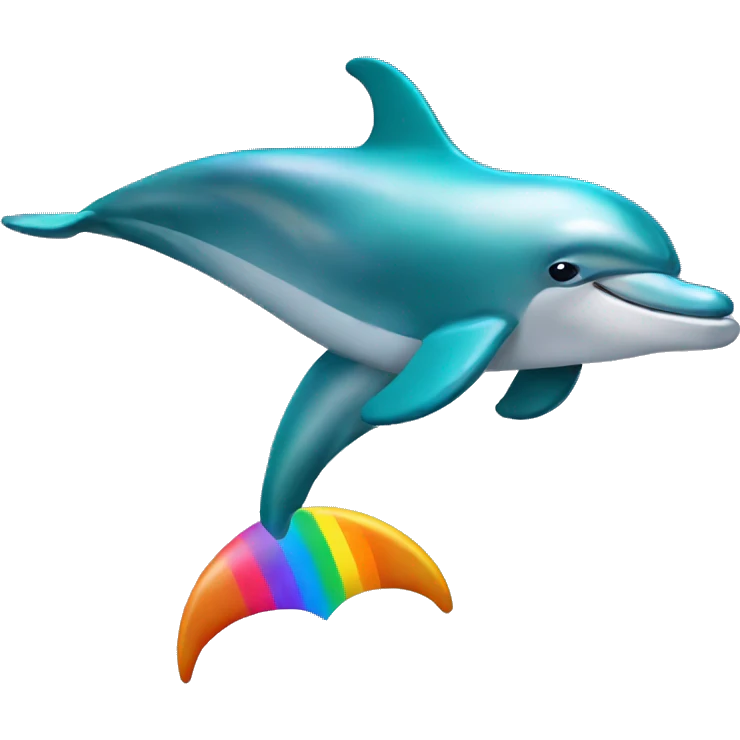 Dolphins with rainbow tails  emoji