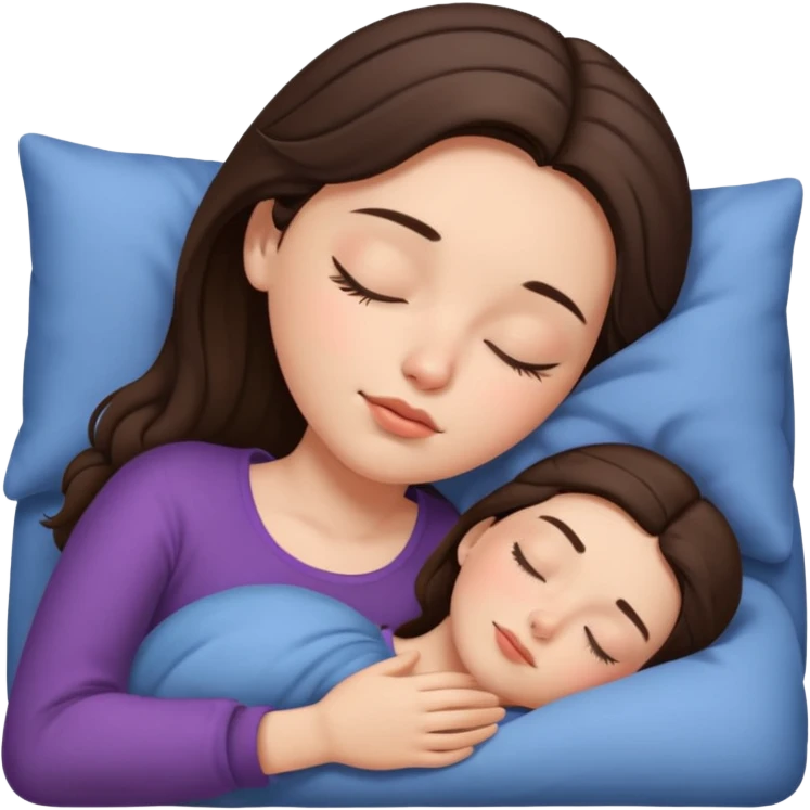 Brunette girl sleeping emoji