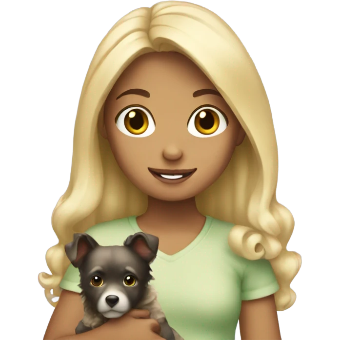 blond girl holding aussie emoji