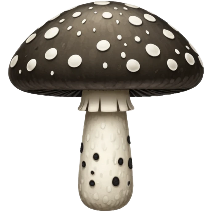 Black white mushroom emoji