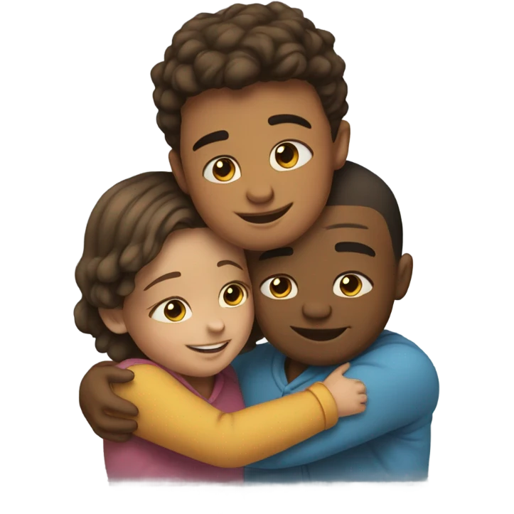 Brother and sister hugging  emoji