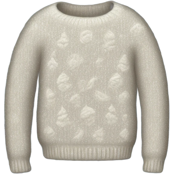 Knit sweater with ice glitter design emoji