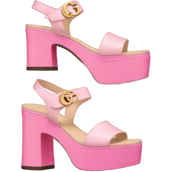 Platform Gucci sandals pink emoji