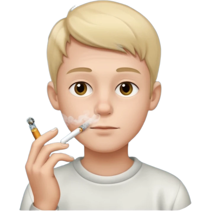 a young boy with a sigarette  emoji