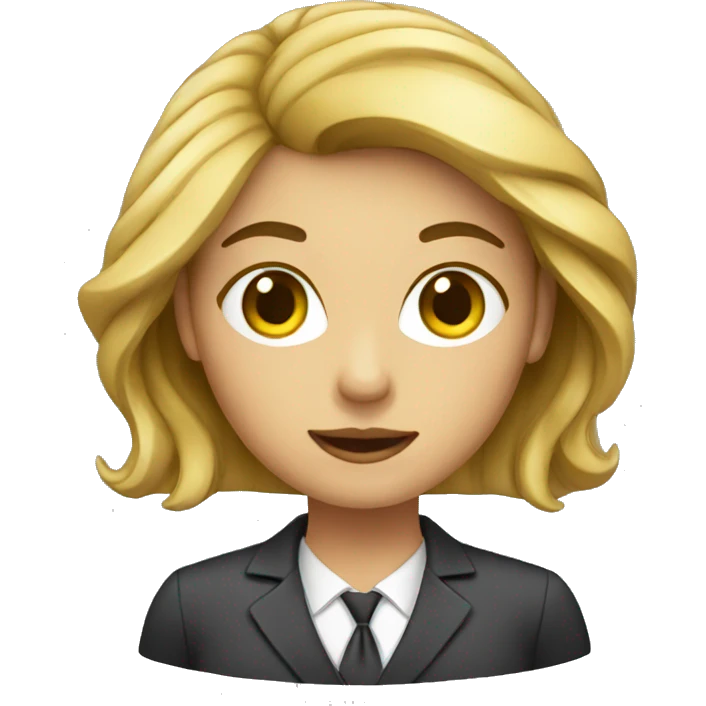 female banker with money emoji