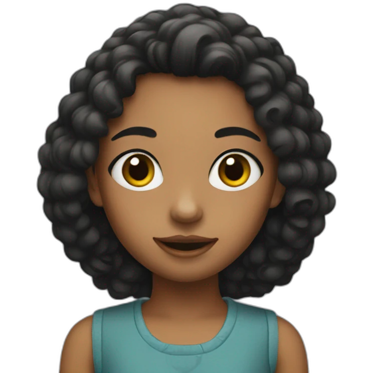 girl with black point emoji