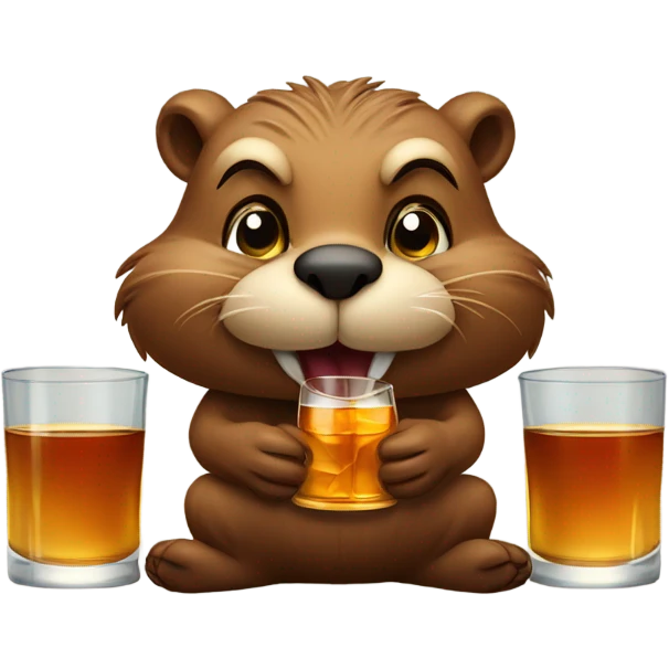 Beavers drinking whiskey emoji