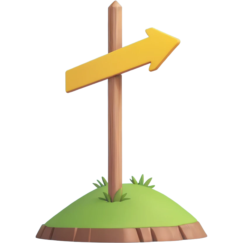 wooden post with yellow arrow sign pointing the way, Camino de Santiago emoji